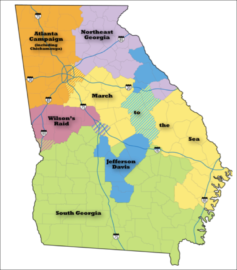 Civil War Battles In Georgia Map Georgia Civil War Sites | Civil War Battles | Civil War Map