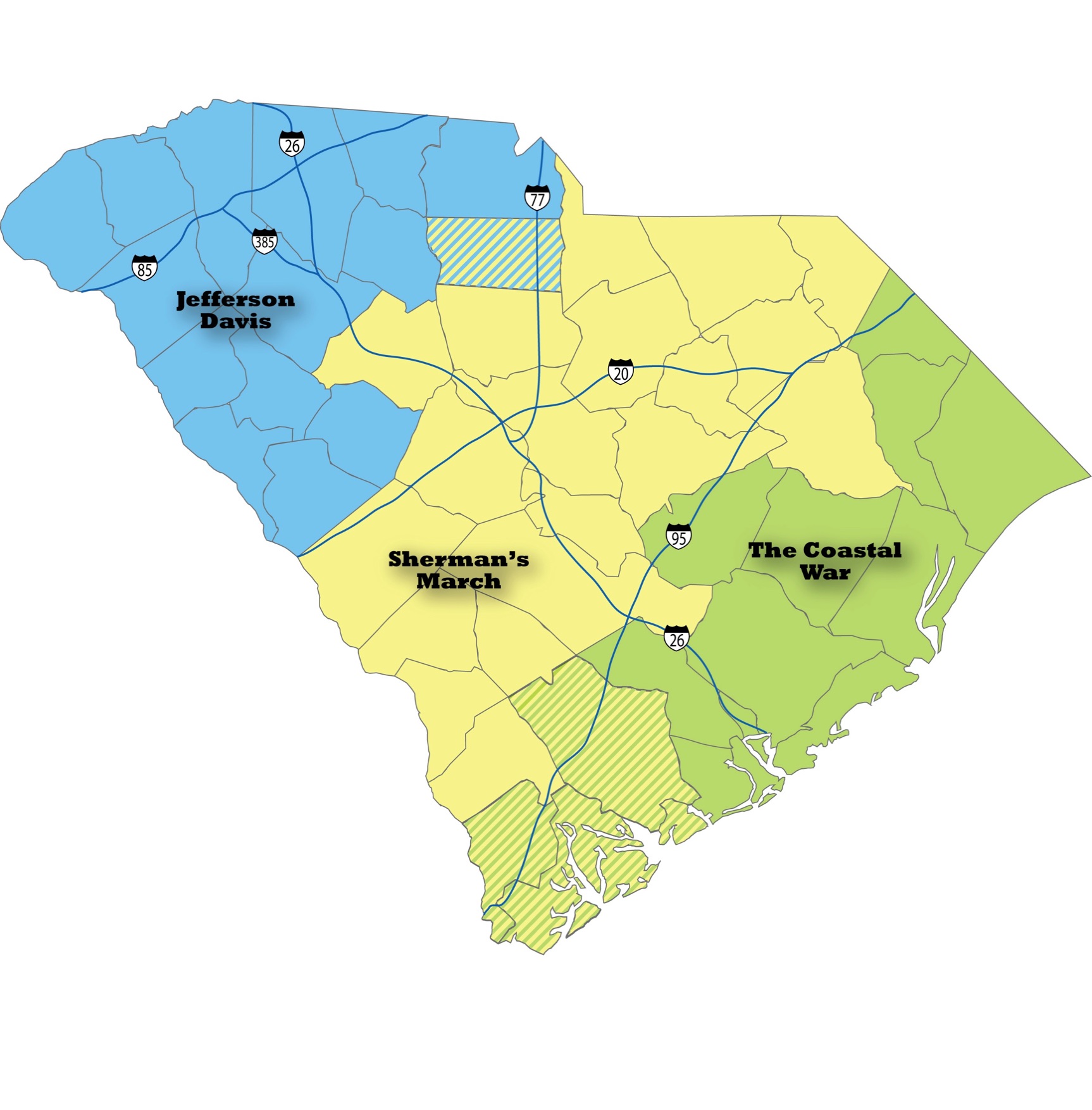 Civil War Map | South Carolina Civil War Heritage Trails | Interpreting